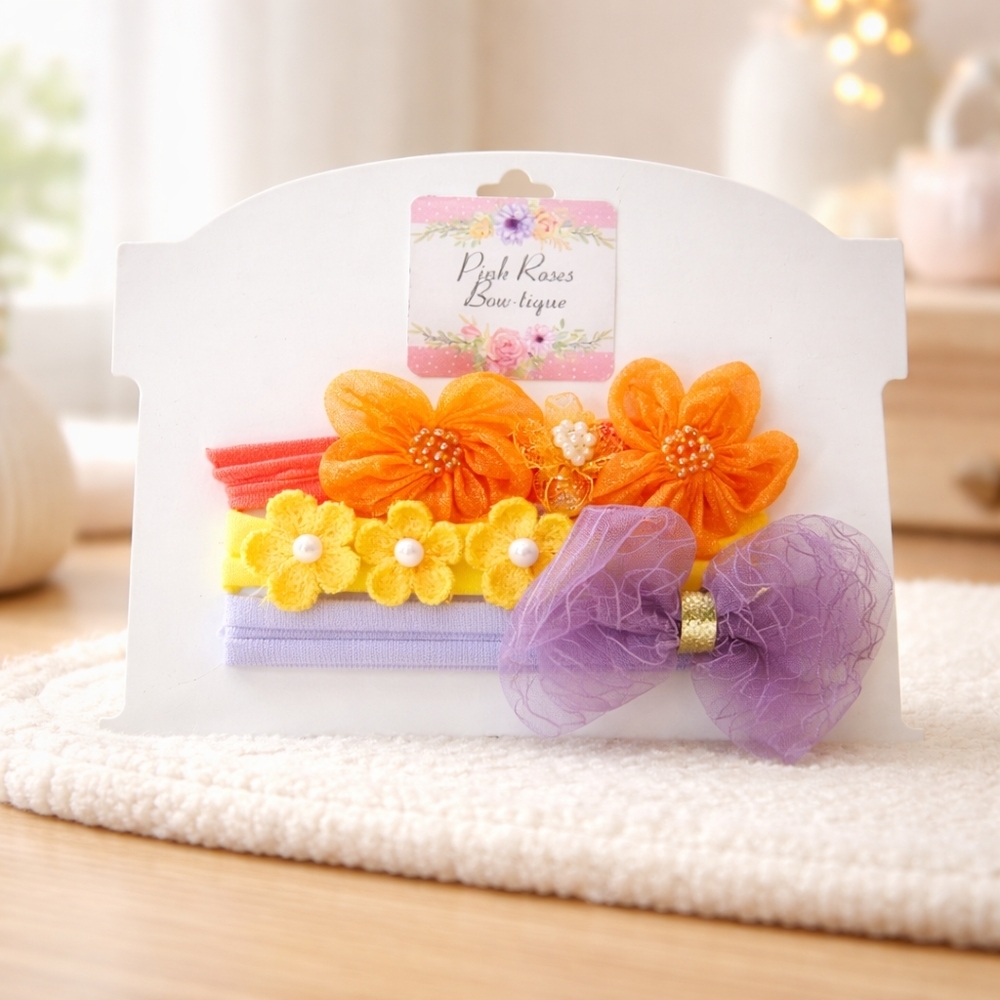New Handmade 3pk headbands baby toddler
